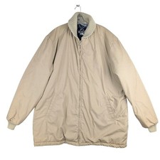 Vintage Woolrich Made in USA Mens XL Long Tan Insulated Padded Collar Jacket