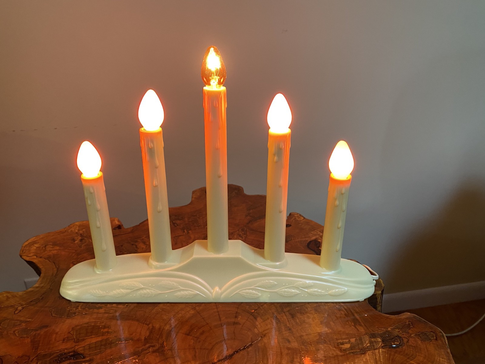 VINTAGE Candelabra Drip Candles Candolier - (5) LIGHTS - w/BOX