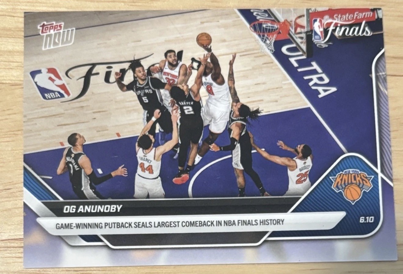 2025-26 Topps Now #336 OG Anunoby New York Knicks Comeback NBA Finals IN HAND