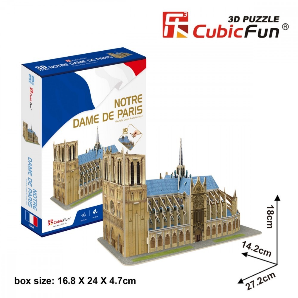 6944588202422 Пазл 3D Собор Парижской Богоматери Cubic Fun 3990₽