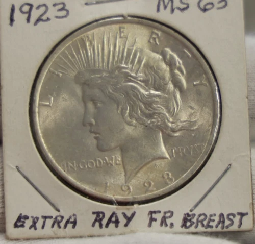 1923 US Peace Silver Dollar $1 Gem Unc