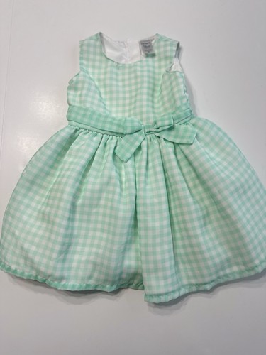 Carter’s Girls 18 Months Green Checkered Party Easter Dress 