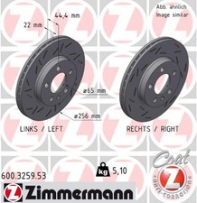 2x Bremsscheibe BLACK Z ZIMMERMANN 600.3259.53 für VW POLO 6 AW1 BZ1 AE1 MPi TGI