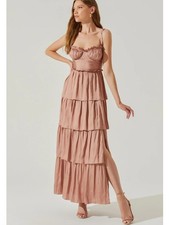 ASTR The Label Tempany Tiered Maxi Dress corset pink XL