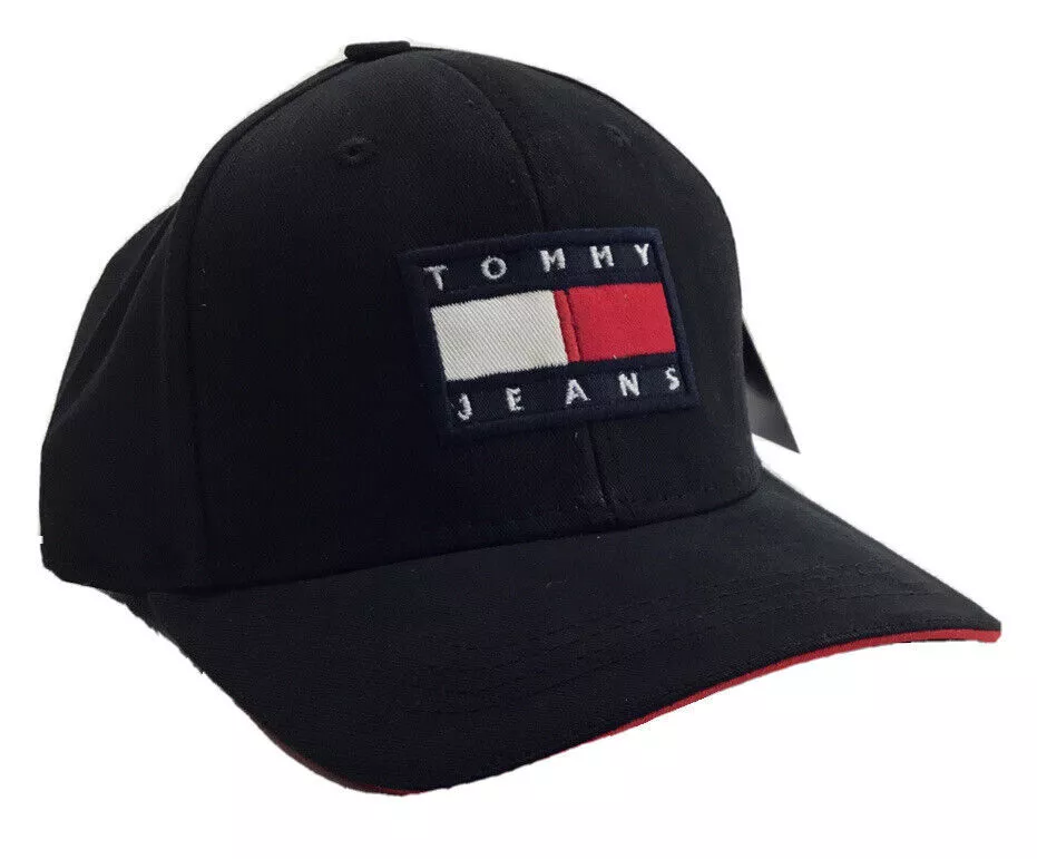 Men\'s | Cotton Tommy Baseball Black, Cap, Hilfiger eBay OS Classic Jeans