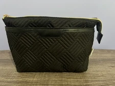 Wandf Cosmetic Makeup Toiletry Bag With Zipper Wet Pocket—black