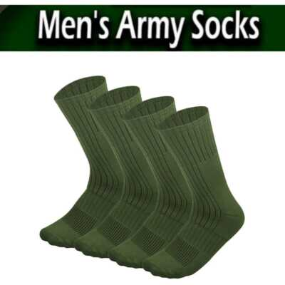 #ad #ad 4 Pairs Men#x27;s Army Military Boot Socks Combat Trekking Hiking Size 10 13 13 15 $15.95