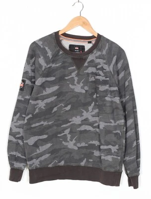 SUPERDRY Sweat-shirt Militaire Camouflage Homme Taille L Gris VR1872 - Photo 1/4