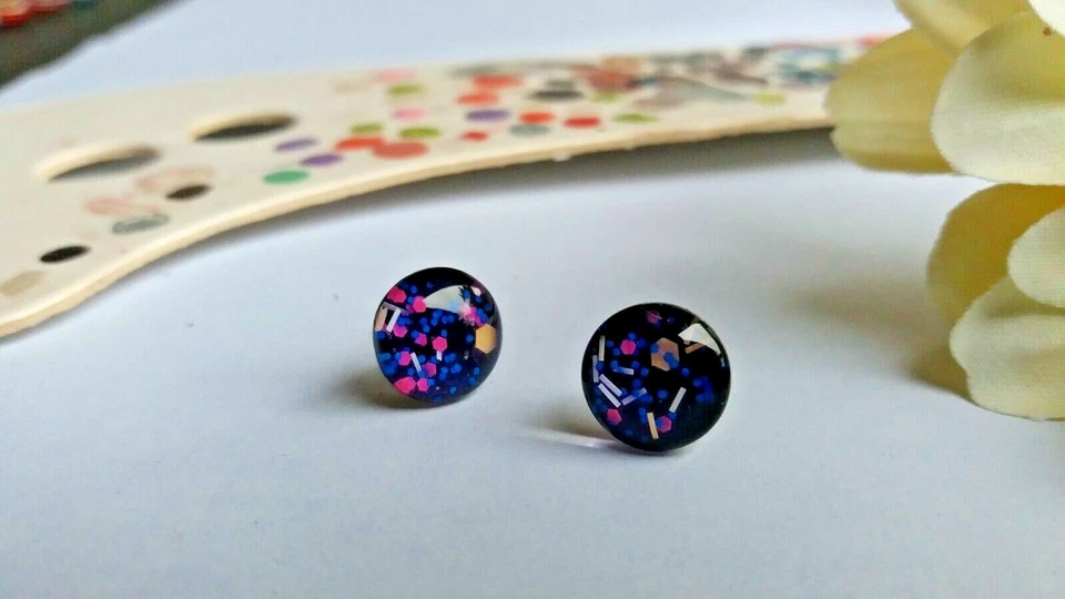 Ohrstecker Kunst Glas Kandinsky Bauhaus Art Abstract Cabochon Handmade Weimar 54 - Bild 4 von 4