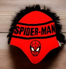 Marvel Kids Spider-Man Red/Black Beanie Winter Knit Hat One Size RN14750