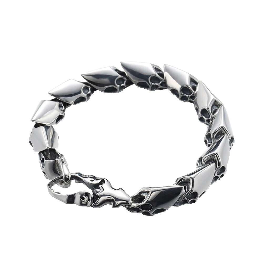 Joyas de plata esterlina de Hueso sin Piedra para hombres