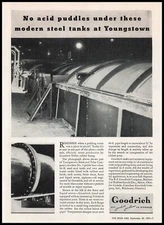 1937 Youngstown Sheet & Tube No. 2 Pickle Line Photo Goodrich Triflex Print Ad