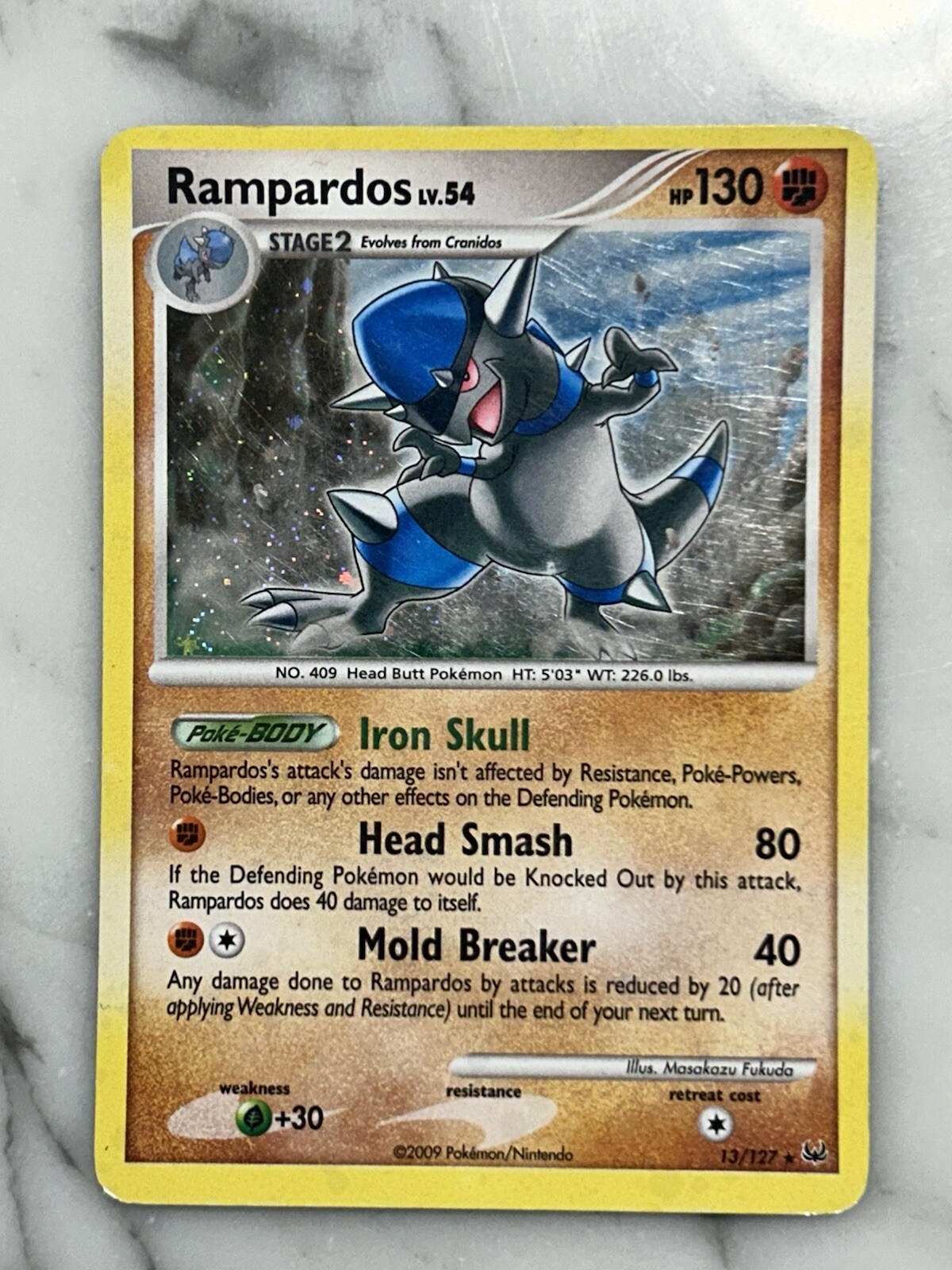 RAMPARDOS Pokemon 13/127 (Holo Rare) Platinum - LP/Light Play