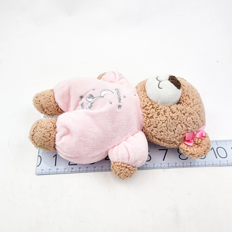 Little Me Teddy Bear Plush Stuffed Baby Toy Pink Welcome To The World Rattles - Image 4 of 4