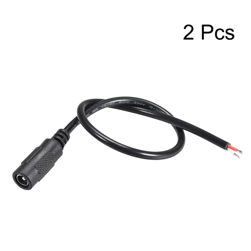 2pcs DC Power 5.5mm x 2.5mm 4A 18AWG 30cm Female Plug Connector Pigtail US - Picture 3 of 3