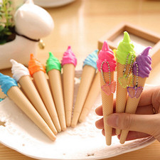 6pcs Creative Cute Ice cream Shape Gel Ink Ballpoint Pen Office School Gift new