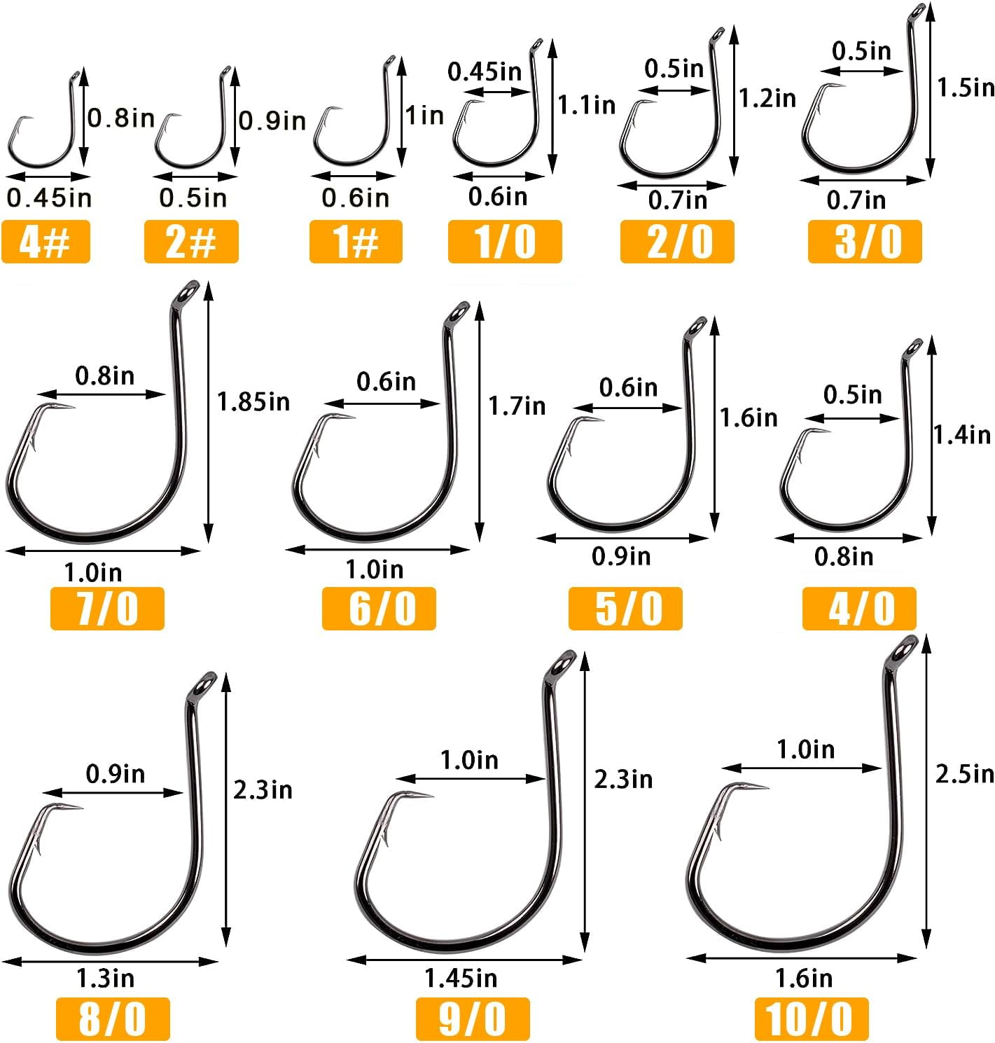 Circle Hooks 2X Strong Fishing Hooks Saltwater Surf Fishing Catfish