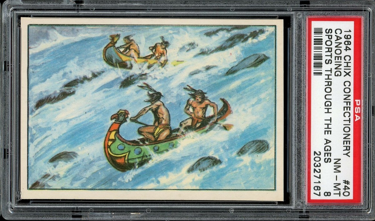 1964 Chix Confectionery Co. Sports Through The Ages #40 Canoeing