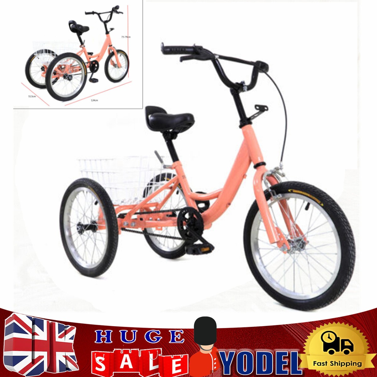 16 Inch Tricycle Wheel Children Trike​ Single Speed Bike w