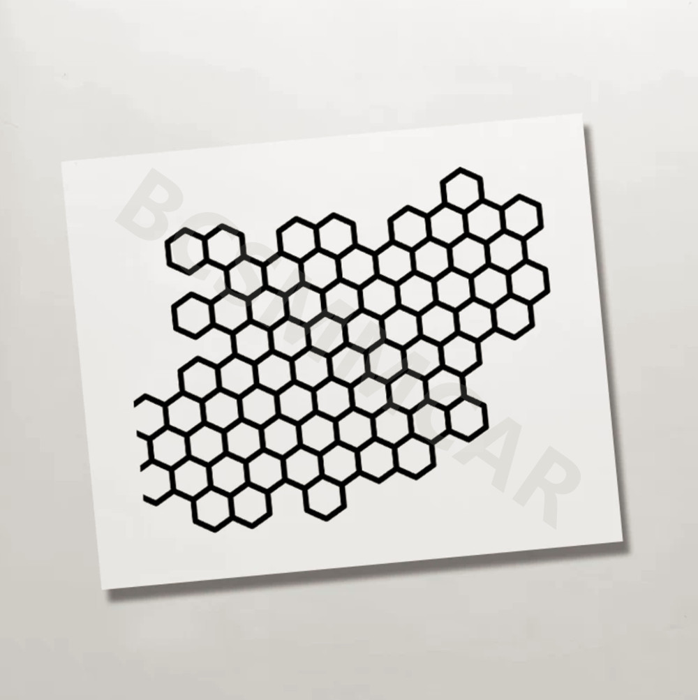 Honeycomb Pattern Waist Line Decals Hexagon Car Body Vinyl Stickers Decoration