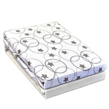 2 x COT FITTED SHEET 120 X 60 CM 100% COTTON, MADE IN EU, 6 COLOURS, MIX&MATCH.