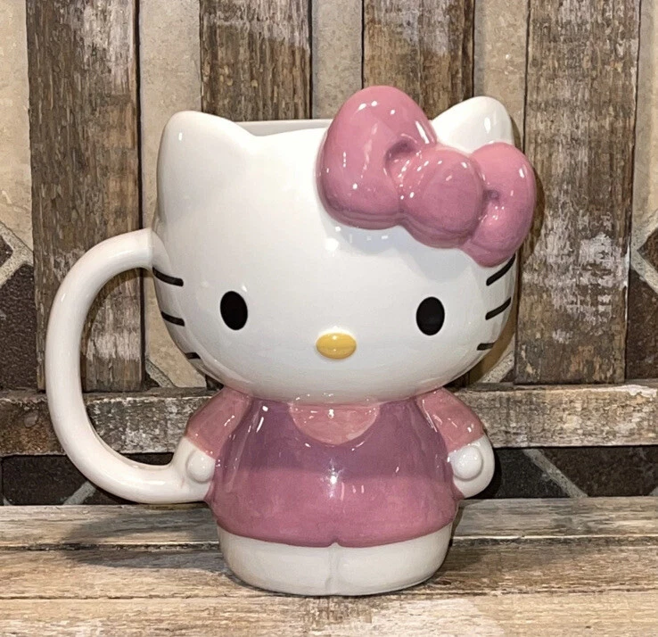 Sanrio 3D Pink stand up full body Hello Kitty 20oz coffee Mug Cup figurine
