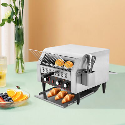 450Slices/H Commercial Conveyor Toaster，2400W Stainless Steel Industrial Toaster