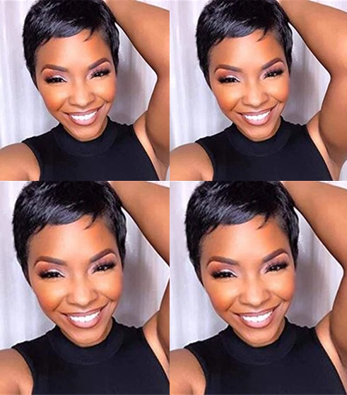 Natural looking cheap pixie wigs
