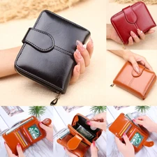 Womens Rfid Blocking Bifold Leather Pocket Wallet Mini Purse Credit Card Holder