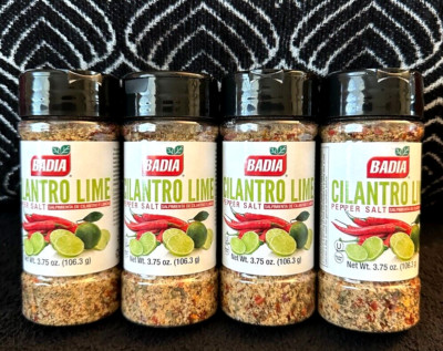  4pk BADIA CILANTRO LIME PEPPER SEASON SALT FLAVOR PUT IT ON EVERYTHING! 3.75oz