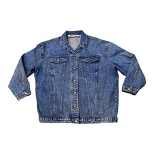 Vintage Rio By Stephen Mardon Jean Jacket Women Large W2 Blue Denim Stonewash