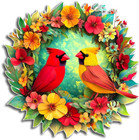 Cardinal Birds Wooden Jigsaw Puzzle Adults Kids Small/A5 NIB