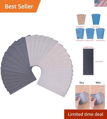 Versatile 30 Piece Fine Grit Sandpaper - Perfect for Automotive & Wood Finishing