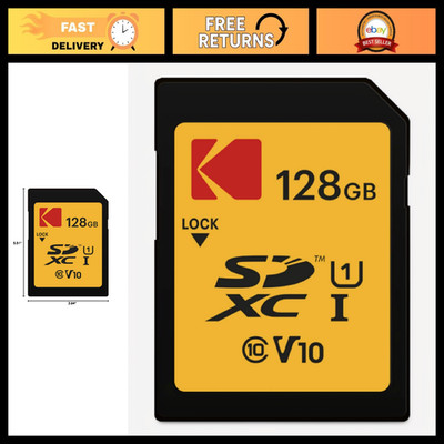 128GB SDXC Card UHS-I U1 V10, 85MB/s Read Speed, Full HD Video & High-Res Photos
