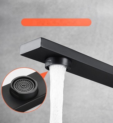 Black Bathroom Faucet Stainless Steel Modern Waterfall Sink Faucet For Home SET