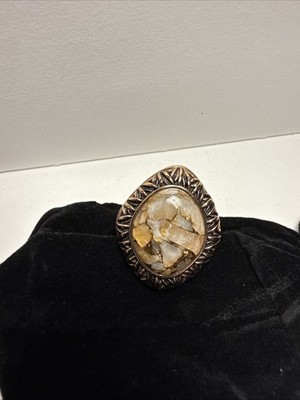 Barse Cooper weißer Calcit Ring Größe 9 neu