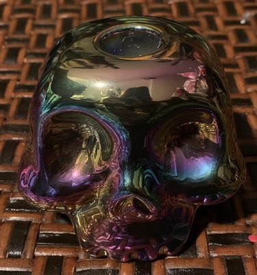 Killstar 3  Iridescent Rainbow Skull Taper Candle Holder Gothic Punk Décor 2021