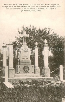 Saint-Jean-de-la-Foret La Croix des Morts erigee au village des Cherattes