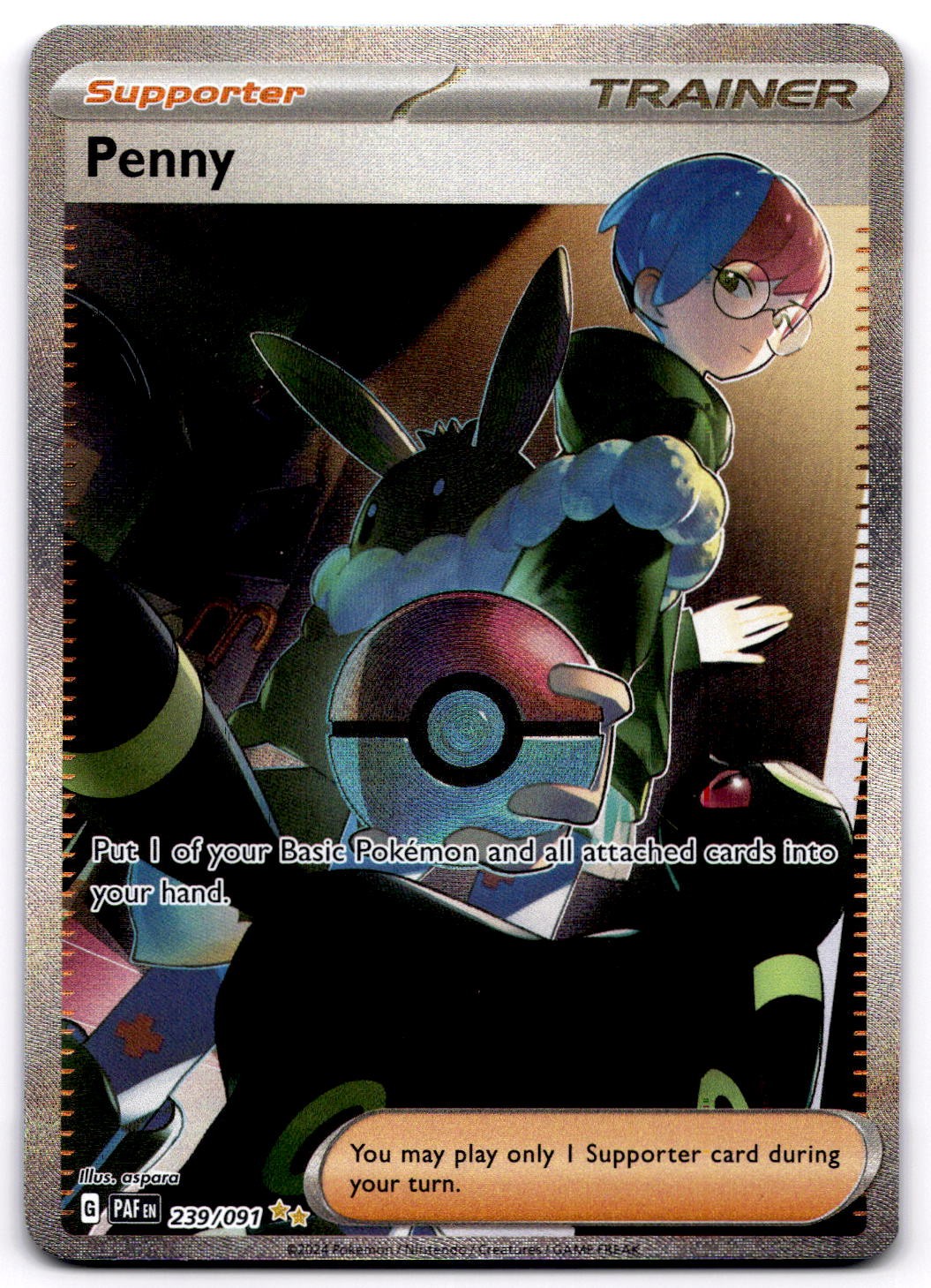 Penny 239/091 SV Paldean Fates Special Illustration Rare Pokemon Card - NM