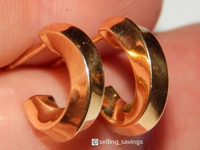 18K GELBGOLD TIFFANY & CO 1/2 ZOLL ZIERLICHE GEDREHTE CREOLEN