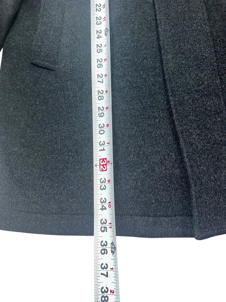 Cardinal of Canada Men's 42R Wool & Cashmere Car Coat Charcoal Overcoat Zip - Image 4 of 4