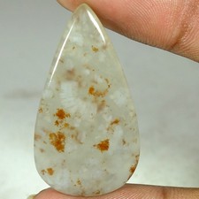 100 Natural Moss Agate Pear Cabochon Loose Gemstones 28.20Cts 20x 37x 05mm
