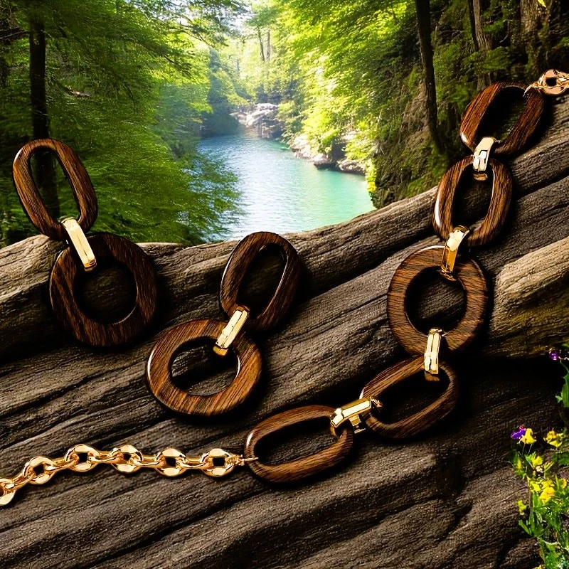 Conjunto de Joyas Collar y Pendientes Exagerado Resina Acuñada Geométrica Foto 2 de 4