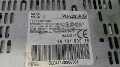 9643180080 audio system CITROEN SAXO 1999-2004 1.5 D FURIO 1999 1431881