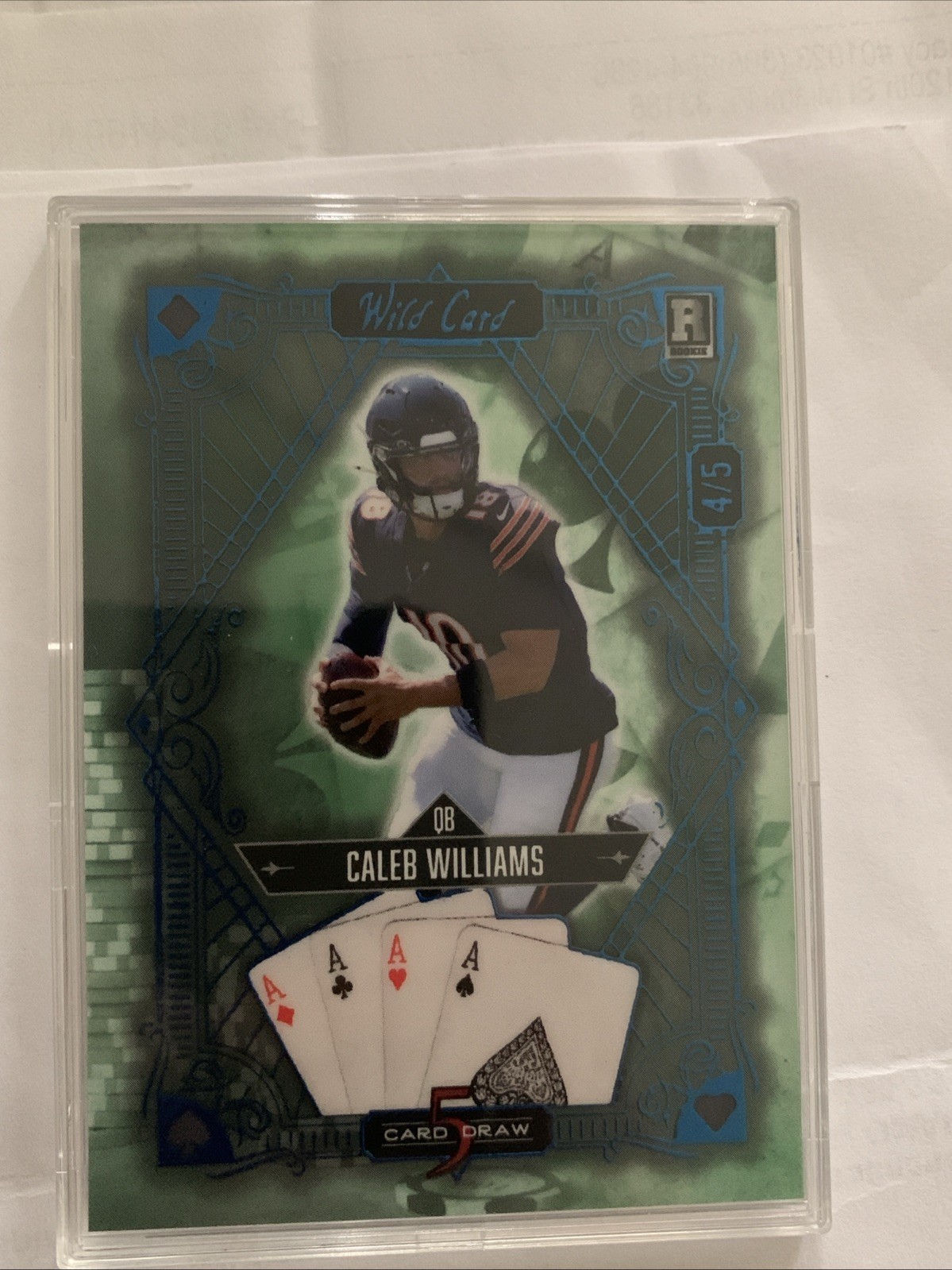 Caleb Williams Wild Card 5 Card Draw Hobby Autographs #CW Modern-Rainbow Foil-Blue