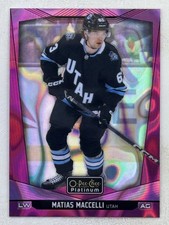 Matias Maccelli 2024-25 O-Pee-Chee Platinum Pink Magma #135 Utah Mammoth Card