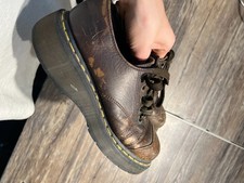 Dr Martens 8651 Oxford Shoes Women 6 Brown Leather Lace Up Grunge Vintage