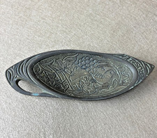 Vintage Israeli Brass Trinket Tray Bird & Grape Design Jerusalem Made Israel