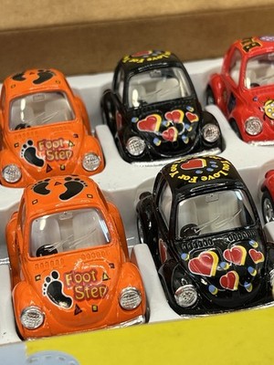 Kintoy Cute Beetle Die Cast Pull Back Cars Set of 12 VW Beetle New