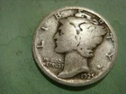 1925 P  Mercury Dime - worn album filler actual coin photo